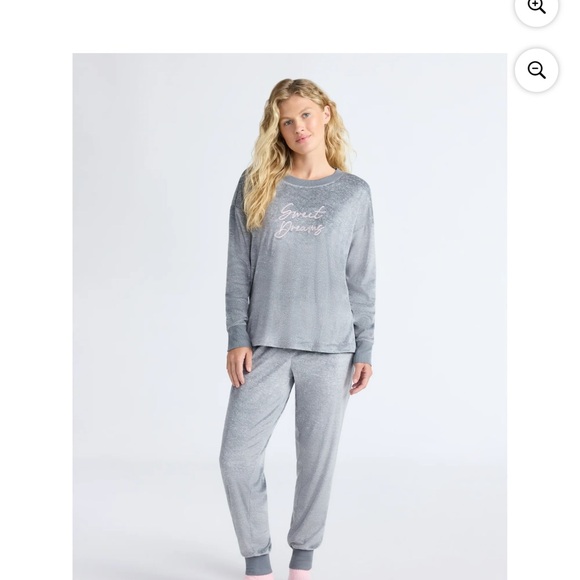 Women's Velour Cozy Gray 3 Pc Pajama Set - Picture 6 of 12